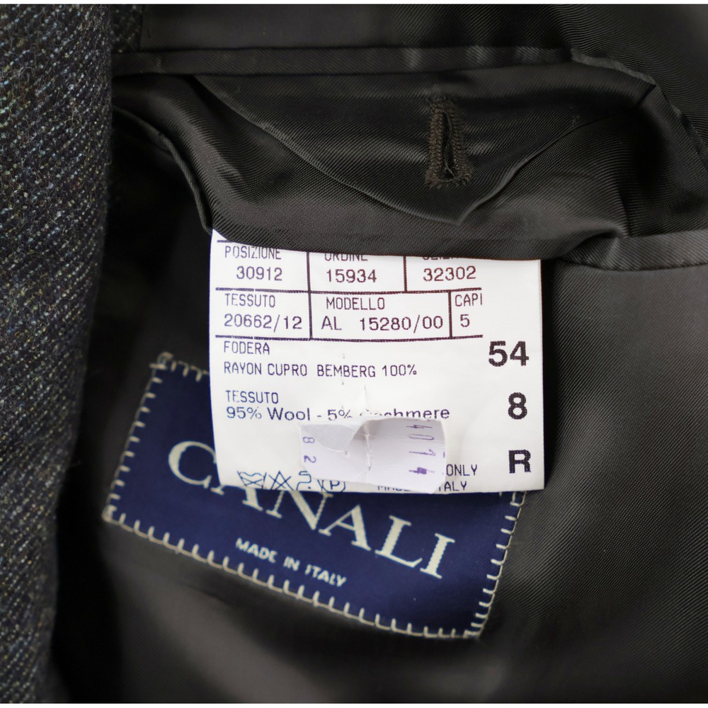 Canali Sport Coat Mens 54R 44R US Charcoal Wool Cashmere Blazer Made in Italy - Picture 11 of 11